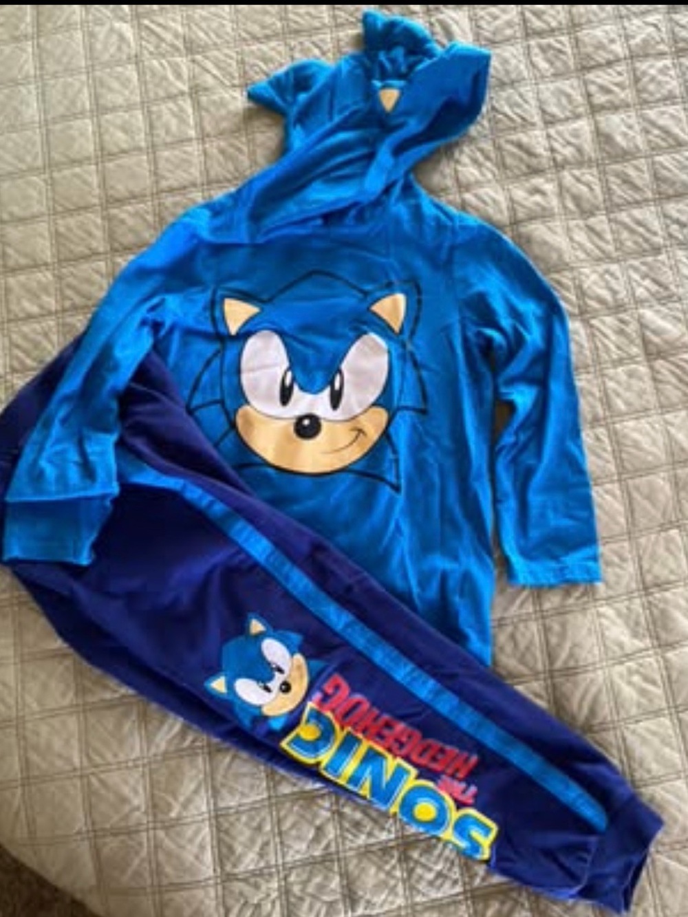 Sonic The Hedgehog Blue Kids Hoodie & Pants Set size 8